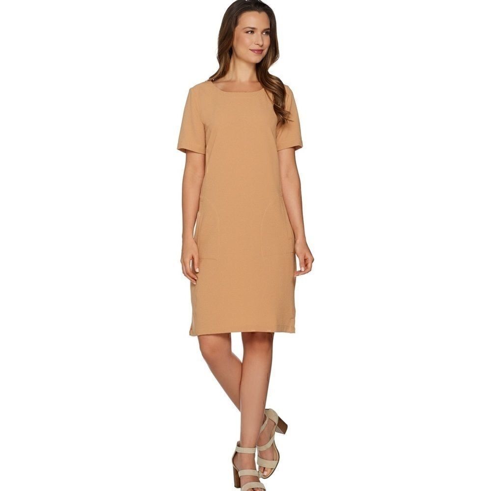 Linea by Louis Dell ‘Olio Tan Gauze PullOver Dress
